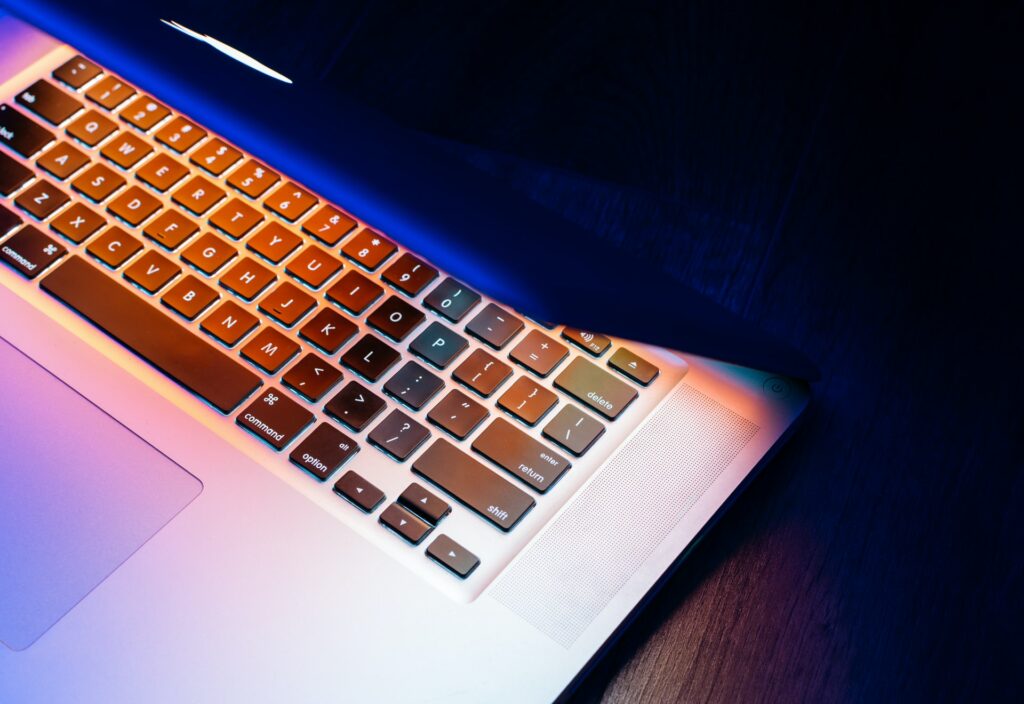 A close up of a laptop's keyboard