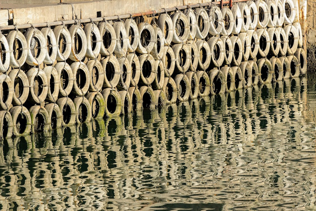 repurposing tires on bay