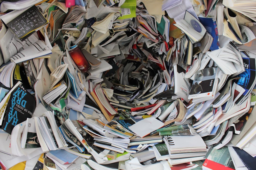 A vortex of books.